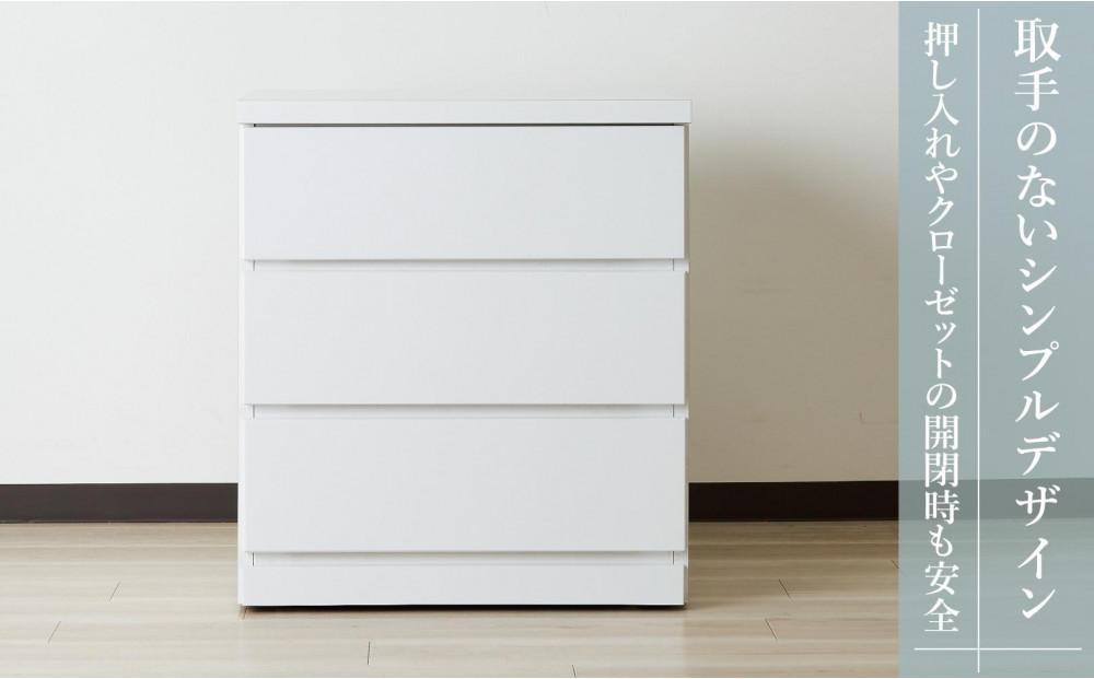 【アルファタカバ】60cm幅3段(奥深タイプ55cm)  押し入れ 収納 キャスター 収納 引き出し 棚 収納棚 おしゃれ 幅60cm 奥行55cm 高さ67cm スフレ（ホワイト）