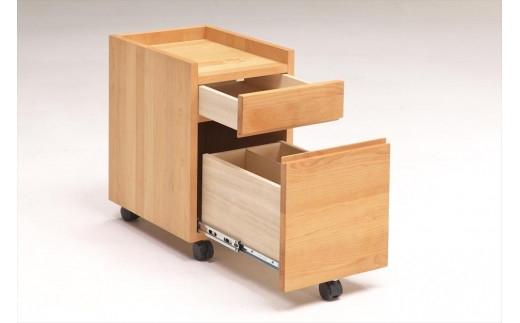 ＜空間にマッチする超シンプルデザインデスク＞／シンプル140デスク・ワゴン・上棚3点セット／ナチュラル／机／大川家具