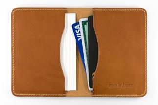 maf pinto レザーカードケース (クリアポケット) イエロー