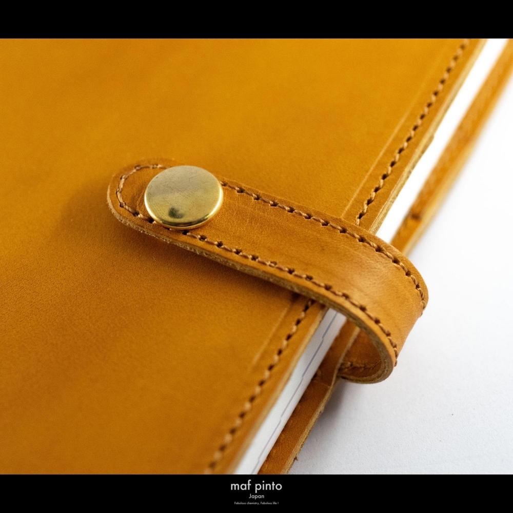 maf pinto (マフ ピント) レザー手帳カバー B6 イエロー 本革 日本製