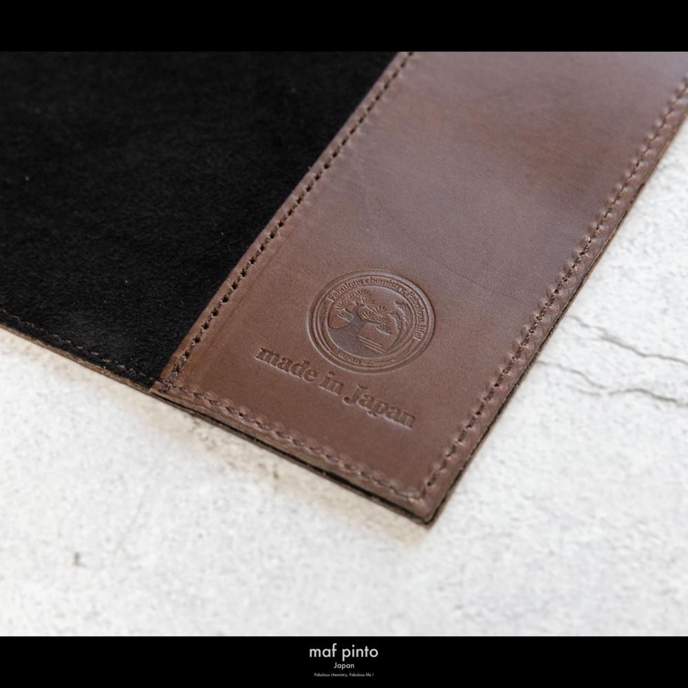 maf pinto (マフ ピント) レザーブックカバー 四六判サイズ ダークブラウン 本革 日本製