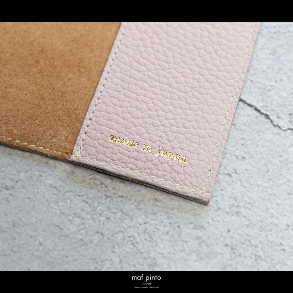 maf pinto (マフ ピント) レザーブックカバー 新書サイズ ADRIA LINE ライトピンク 本革 日本製