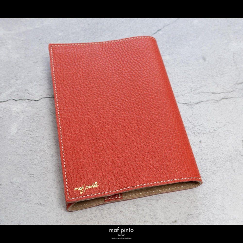 maf pinto (マフ ピント) レザーブックカバー 四六判サイズ ADRIA LINE フレッシュレッド 本革 日本製