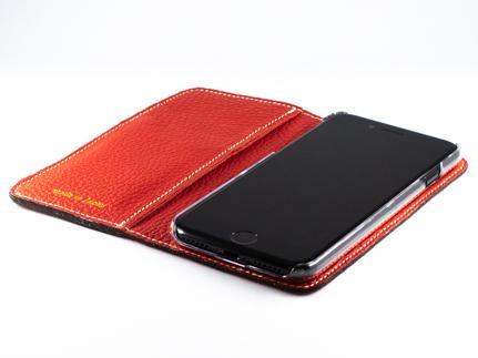 maf pinto アイフォーンケース 本革 日本製 (iPhone SE 第2世代 ／ 8 ／ 7, ) ADRIA LINE 【 フレッシュレッド】