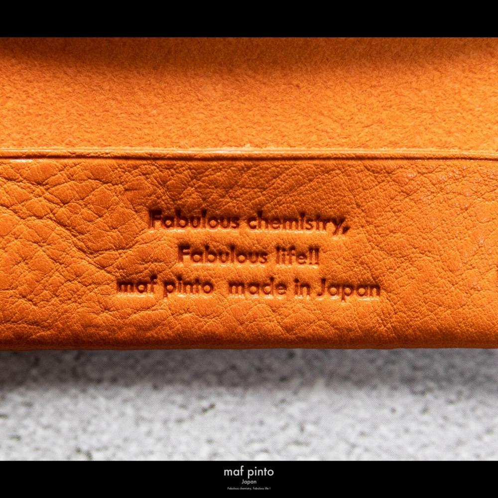maf pinto (マフ ピント) キーリング キーホルダー 小銭入れ付き ミニ財布 オレンジシュリンク レザー 本革 日本製