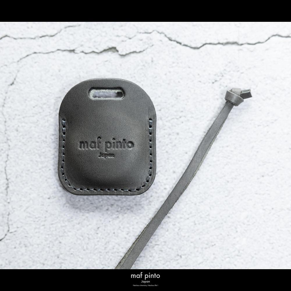 maf pinto (マフ ピント) air tag ケース カバー スクエア 保護 グレー レザー 本革 日本製
