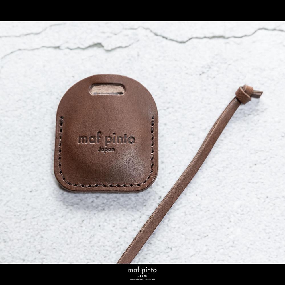 maf pinto (マフ ピント) air tag ケース カバー スクエア 保護 ダークブラウン レザー 本革 日本製