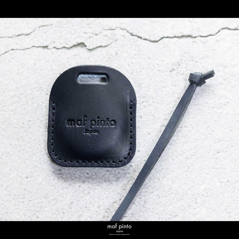 maf pinto (マフ ピント) air tag ケース カバー スクエア 保護 ネイビー レザー 本革 日本製