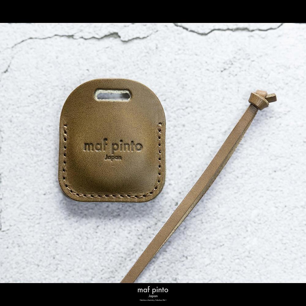 maf pinto (マフ ピント) air tag ケース カバー スクエア 保護 オリーブ レザー 本革 日本製