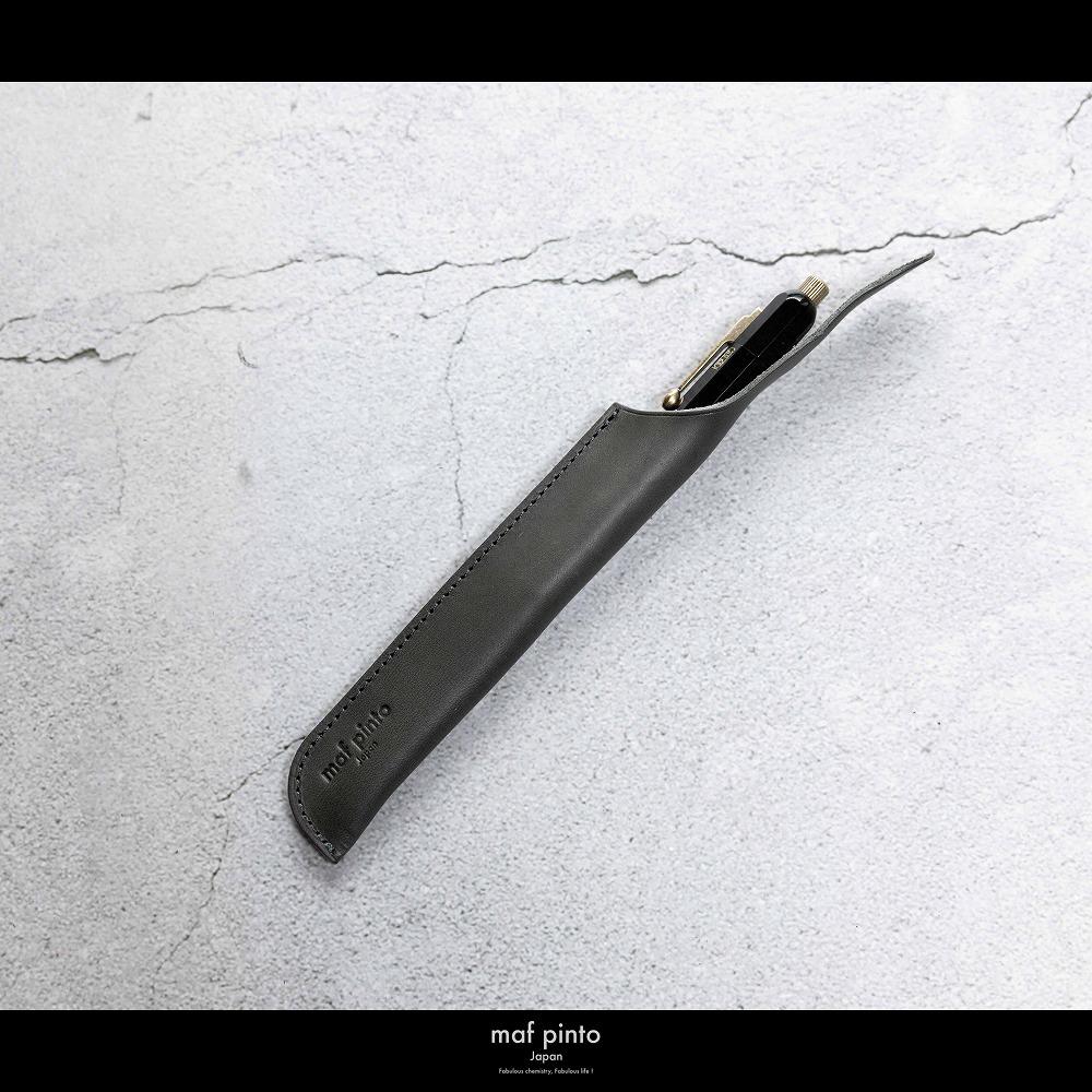 maf pinto(マフ ピント) ペンケース １本差し ペンシース 万年筆 筆箱 グレー レザー 本革 日本製
