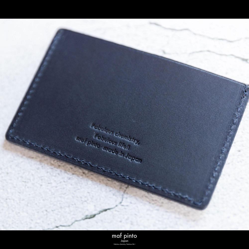 maf pinto (マフ ピント) カードケース 1枚 免許証 マイナンバーカード 薄型 スリム ネイビー レザー 本革 日本製