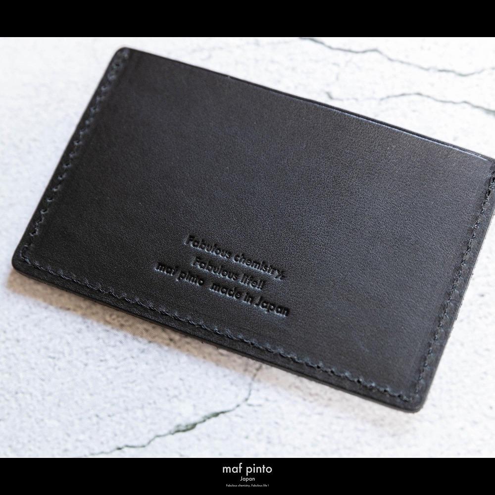 maf pinto (マフ ピント) カードケース 1枚 免許証 マイナンバーカード 薄型 スリム ブラック レザー 本革 日本製