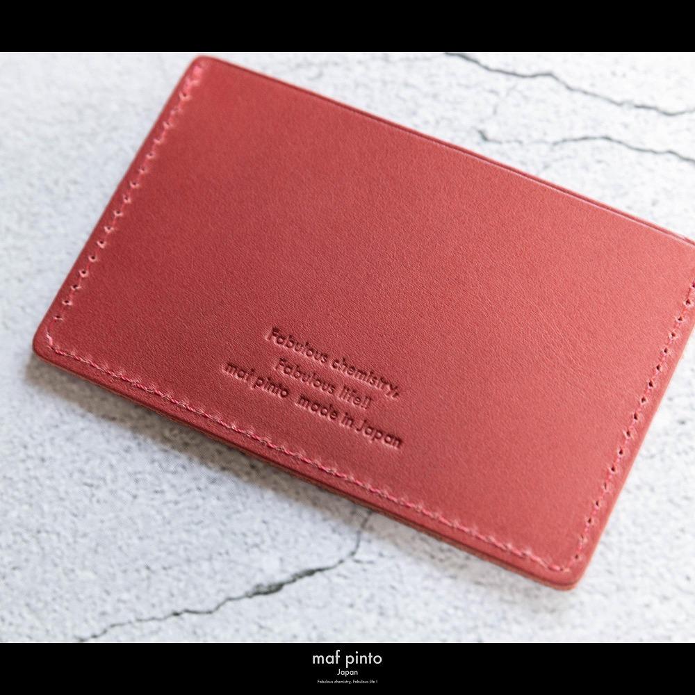 maf pinto (マフ ピント) カードケース 1枚 免許証 マイナンバーカード 薄型 スリム レッド レザー 本革 日本製