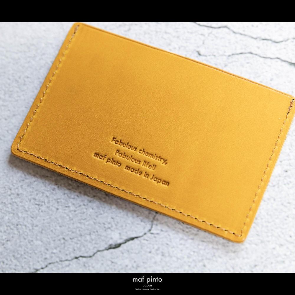 maf pinto (マフ ピント) カードケース 1枚 免許証 マイナンバーカード 薄型 スリム イエロー レザー 本革 日本製