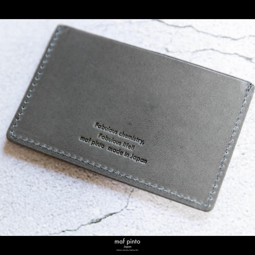 maf pinto (マフ ピント) カードケース 1枚 免許証 マイナンバーカード 薄型 スリム グレー レザー 本革 日本製