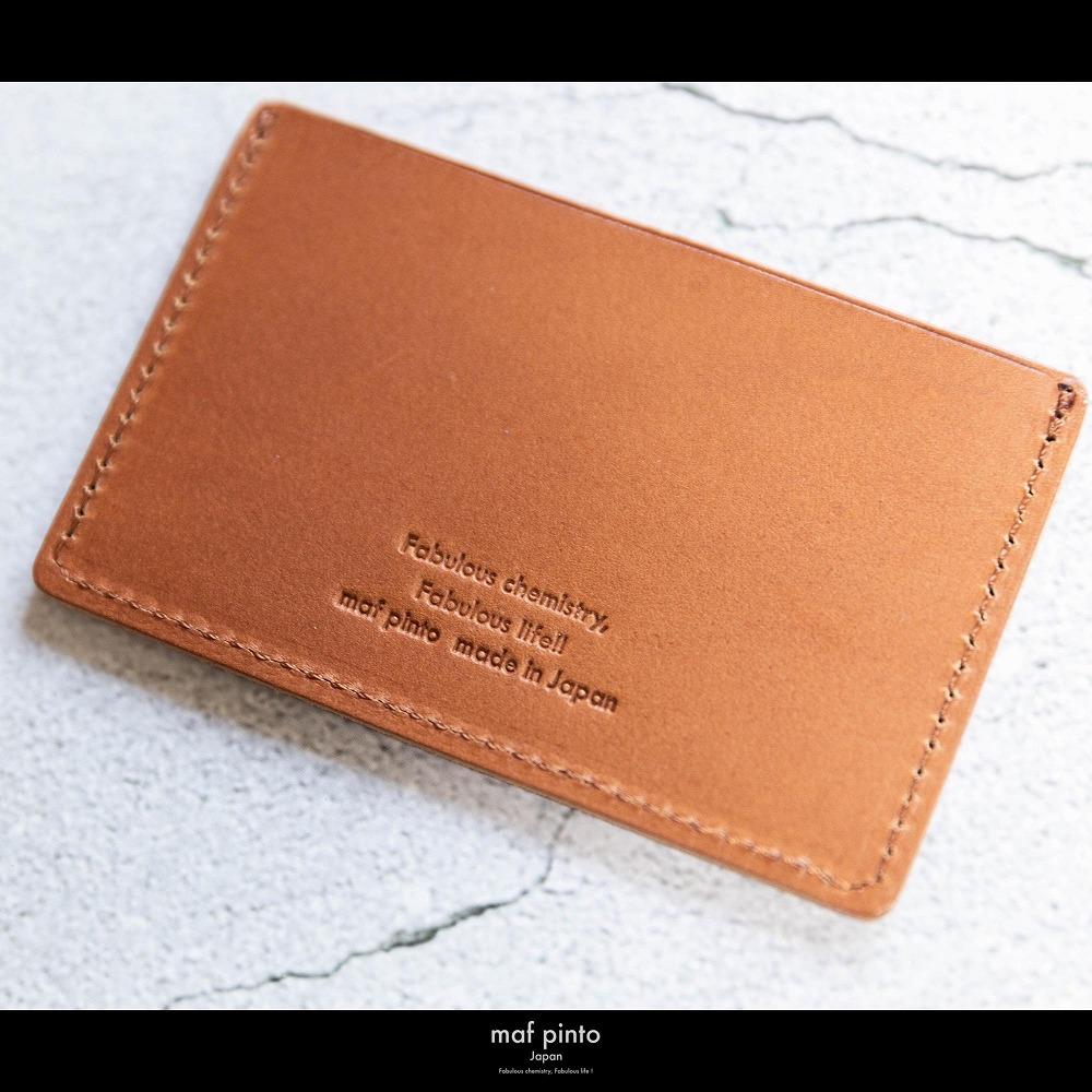 maf pinto (マフ ピント) カードケース 1枚 免許証 マイナンバーカード 薄型 スリム ライトブラウン(同色ステッチ) レザー 本革 日本製