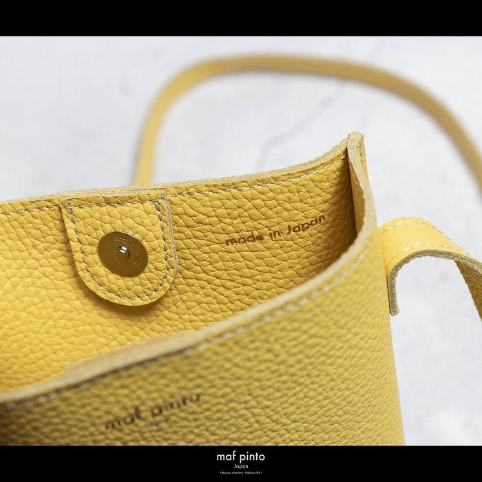 maf pinto (マフ ピント) ミニショルダー バッグ サコッシュ コンパクト ライトイエロー ADRIA LINE レザー 本革 メンズ レディース ユニセックス 日本製