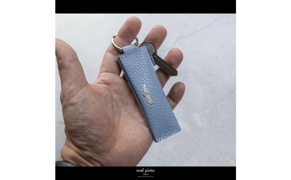 maf pinto (マフ ピント) キーリング キーホルダー 小銭入れ付き ミニ財布 ライトブルー ADRIA LINE レザー 本革 日本製