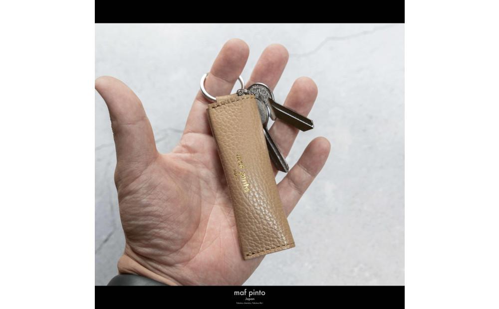maf pinto (マフ ピント) キーリング キーホルダー 小銭入れ付き ミニ財布 カプチーノ ADRIA LINE レザー 本革 日本製