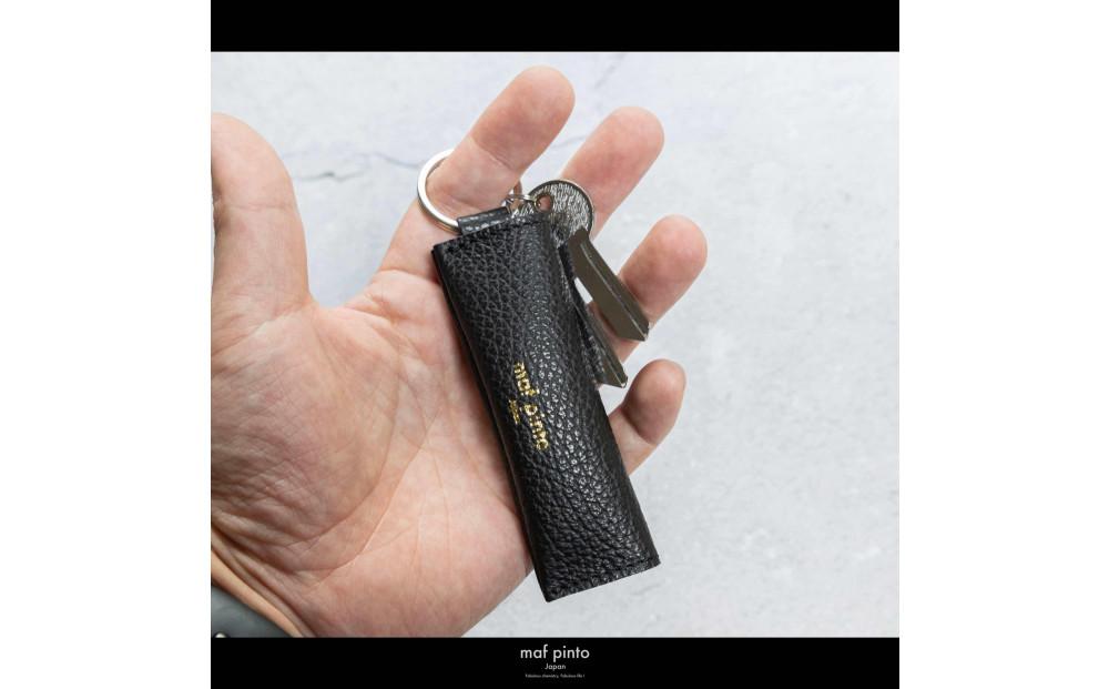 maf pinto (マフ ピント) キーリング キーホルダー 小銭入れ付き ミニ財布 ブラック ADRIA LINE レザー 本革 日本製