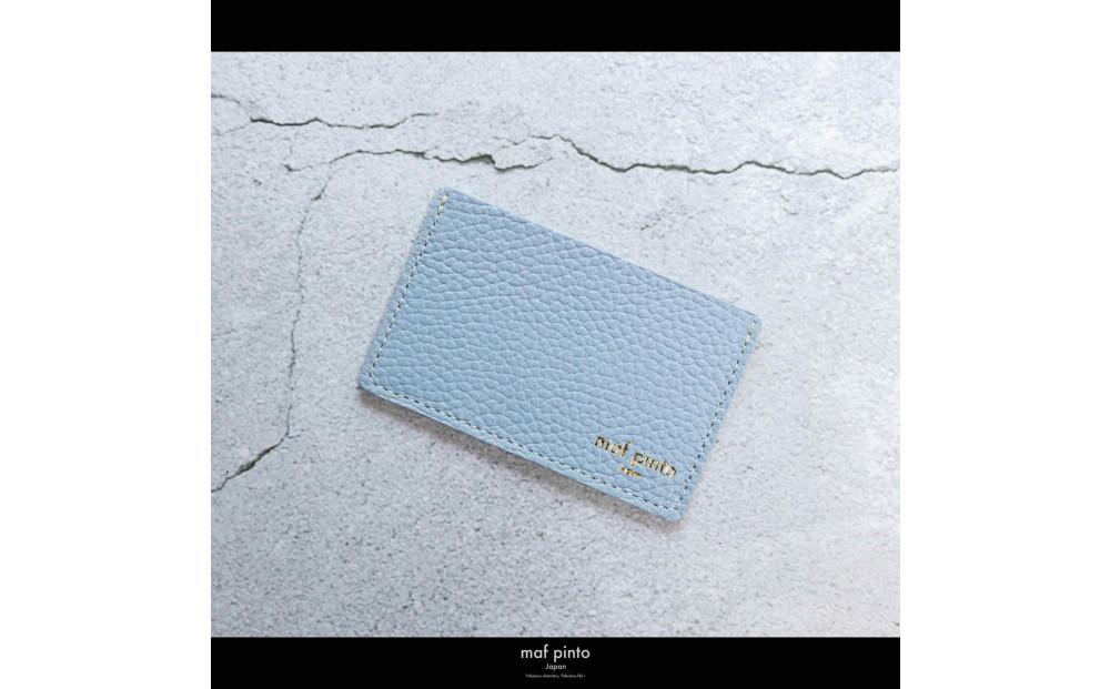 maf pinto (マフ ピント) カードケース 1枚 免許証 マイナンバーカード 薄型 スリム ライトブルー ADRIA LINE レザー 本革 日本製