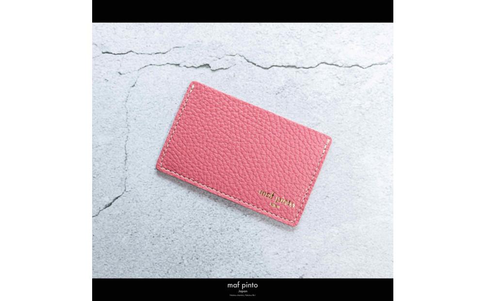 maf pinto (マフ ピント) カードケース 1枚 免許証 マイナンバーカード 薄型 スリム ピンク ADRIA LINE レザー 本革 日本製