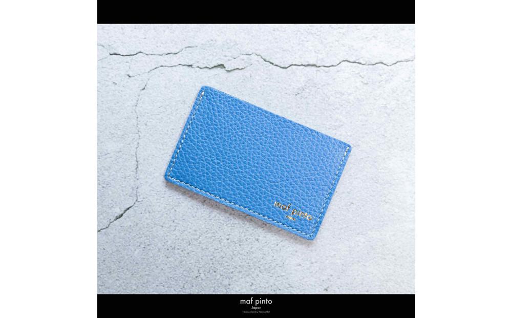 maf pinto (マフ ピント) カードケース 1枚 免許証 マイナンバーカード 薄型 スリム フレッシュブルー ADRIA LINE レザー 本革 日本製