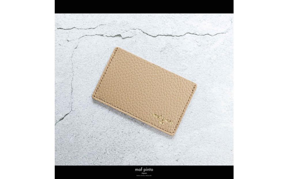 maf pinto (マフ ピント) カードケース 1枚 免許証 マイナンバーカード 薄型 スリム カプチーノ ADRIA LINE レザー 本革 日本製