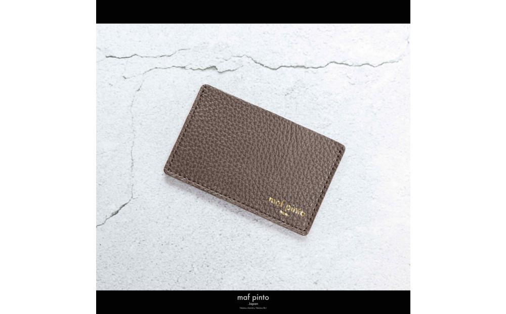 maf pinto (マフ ピント) カードケース 1枚 免許証 マイナンバーカード 薄型 スリム チョコレート ADRIA LINE レザー 本革 日本製