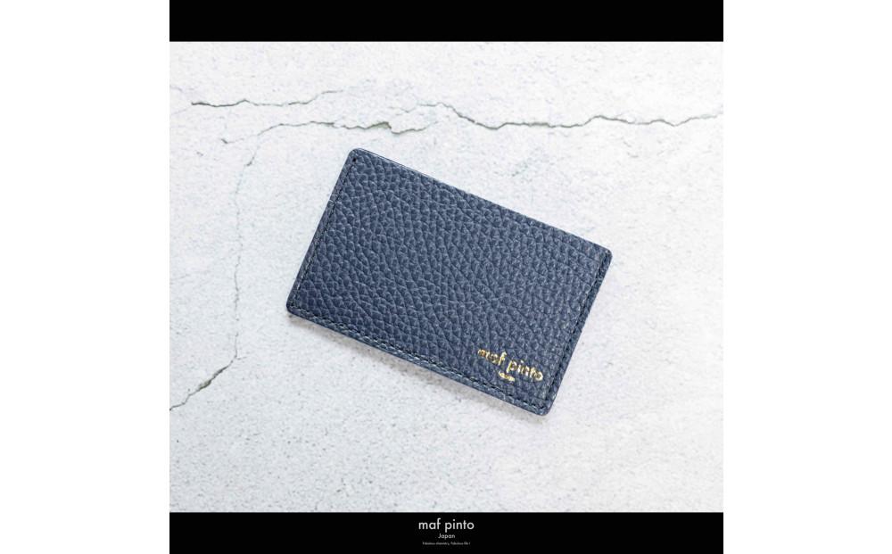 maf pinto (マフ ピント) カードケース 1枚 免許証 マイナンバーカード 薄型 スリム ネイビー ADRIA LINE レザー 本革 日本製