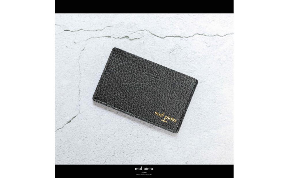 maf pinto (マフ ピント) カードケース 1枚 免許証 マイナンバーカード 薄型 スリム ブラック ADRIA LINE レザー 本革 日本製