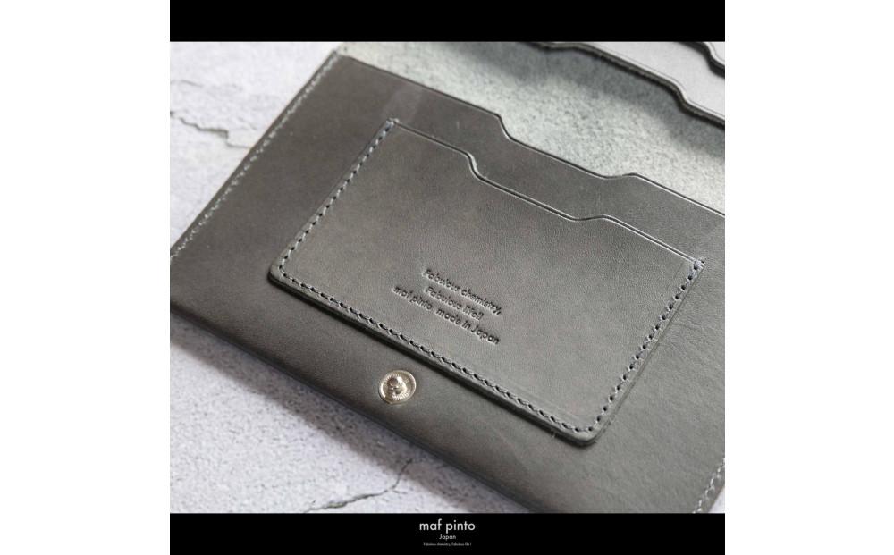 maf pinto (マフ ピント) 通帳ケース 通帳入れ カード収納 グレー レザー 本革 日本製