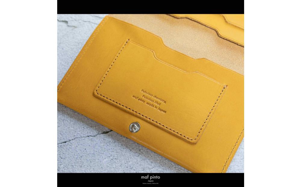 maf pinto (マフ ピント) 通帳ケース 通帳入れ カード収納 イエロー レザー 本革 日本製