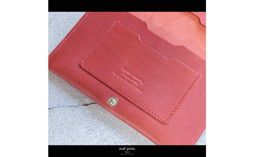 maf pinto (マフ ピント) 通帳ケース 通帳入れ カード収納 レッド レザー 本革 日本製