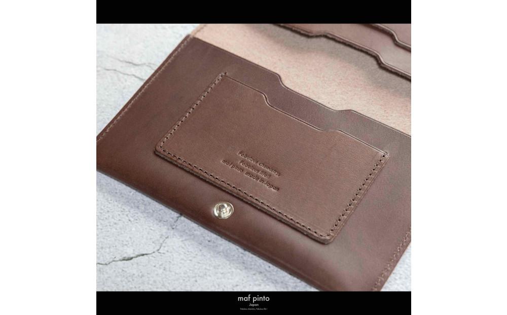 maf pinto (マフ ピント) 通帳ケース 通帳入れ カード収納 ダークブラウン レザー 本革 日本製