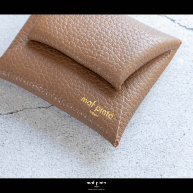 maf pinto (マフ ピント) ミニ財布 コンパクト ウォレット 小型 小銭入れ カードケース レザー 本革 61キャラメル