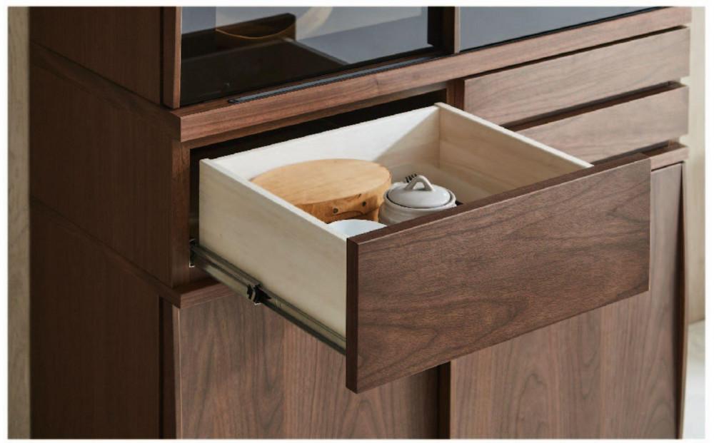 天然木リビング家具アレーグリ(キャビネット・ダイニングボード・食器棚)90cm【4色】