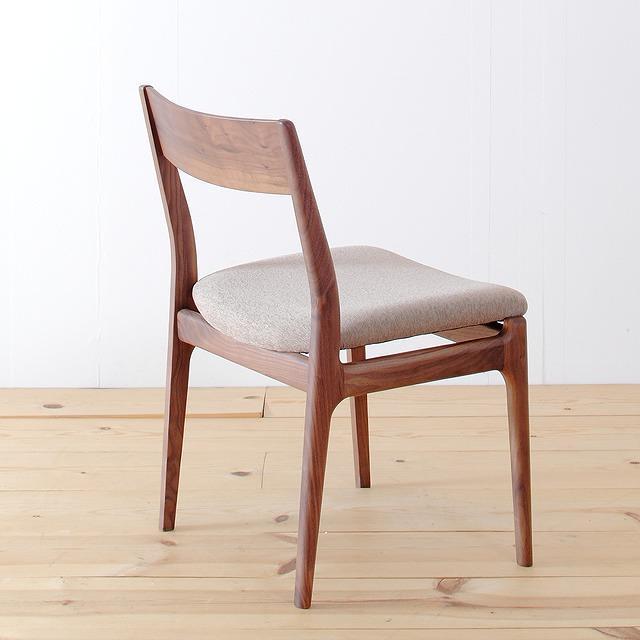 ダイニングチェア　パイク肘無WN　ウォールナット　無垢材　大川家具