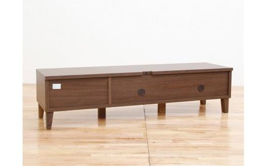 テレビ台 テレビボード 幅150 ウォールナット 無垢材 引き出し 収納 デッキ収納 TV台 ローボード 脚付き 大川家具 丸田木工 ボニー