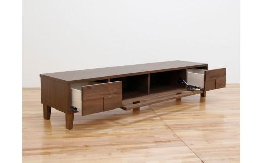 テレビ台 テレビボード 幅180 ウォールナット 無垢材 引き出し 収納 デッキ収納 TV台 ローボード 脚付き 大川家具 丸田木工 ボニー