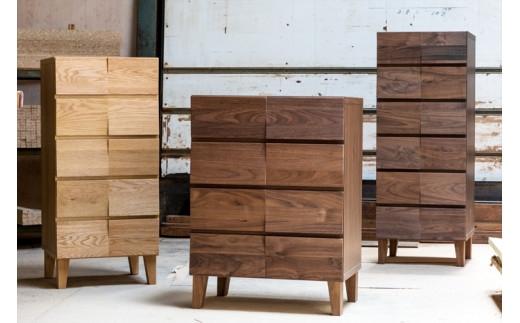 チェスト タンス 幅78 6段 奥行44 ホワイトオーク 無垢材 引き出し 収納 桐たんす 箪笥 脚付き 大川家具 丸田木工 モデルノ
