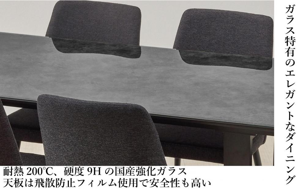 GT150テーブルとDC-5イス4脚の5点セット【4本脚／天板：ブラック／張地：布ブラック】