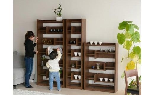 LANE(レーン) シェルフ80L ウォールナット 幅80 高さ120 ロータイプ 多目的ラック