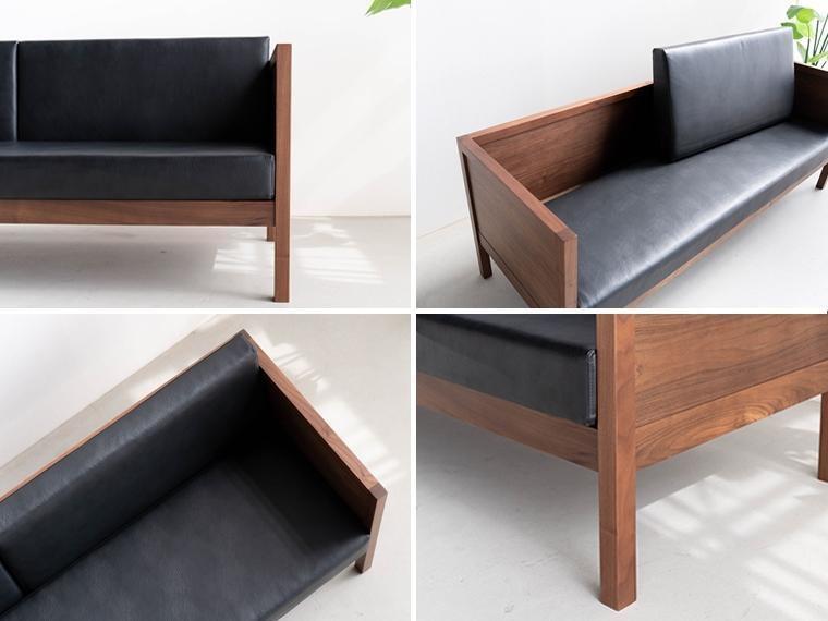 ロンドン01 ソファ 3Pソファ リンカーン ブラック 幅193 奥行68 高さ78