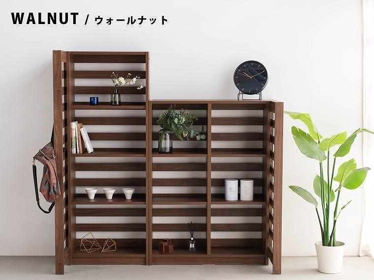エルブロック パーティションシェルフHa ウォールナット 幅66 奥行き25 高さ160