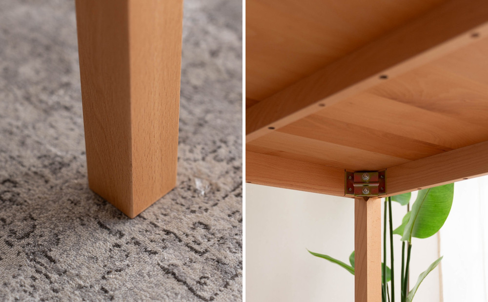 サイズオーダー DTジャンブル01 ダイニングテーブル ビーチ クリア 単品