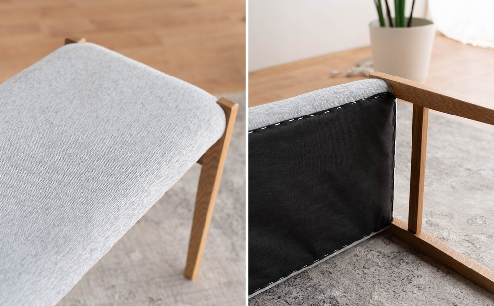 BCジャンブル01 ベンチ オーク アネルカグレー 1脚 単品 チェア 椅子