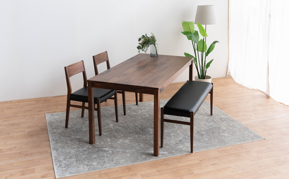DT01 DC01 BC01 4点 ダイニングセット ウォールナット オールマイティブラック テーブル 椅子 ベンチ
