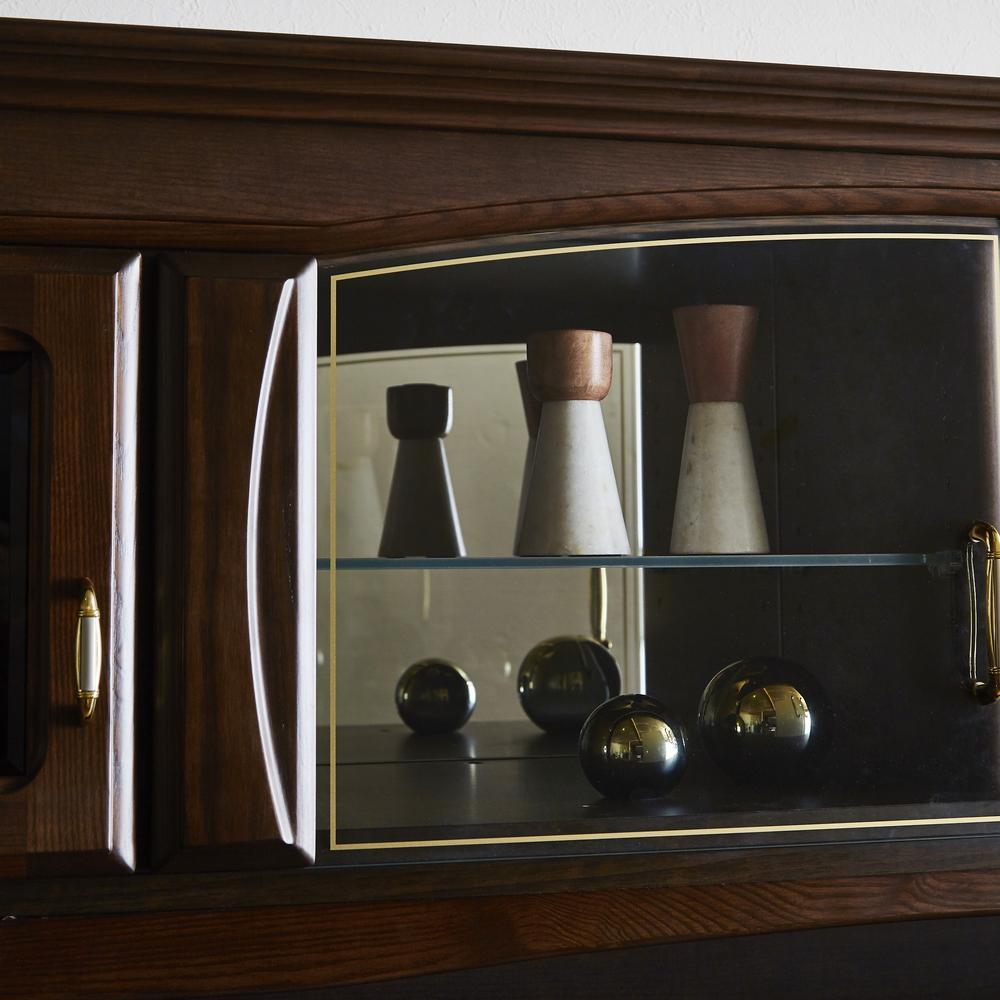 バーボン 幅200cm 壁面収納 テレビボード 壁掛けアーム付 テレビ台 リビング収納 ガラス棚 無垢 高級 大川家具【開梱設置】