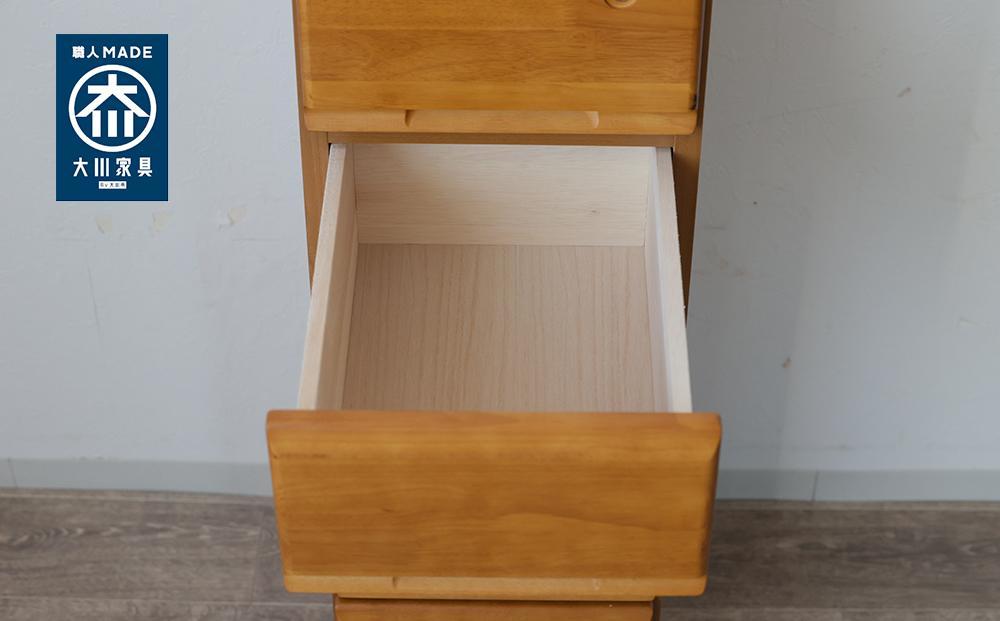 大川家具 チェスト ミニ 幅30cm 引出し 5段 サイド 収納 ナチュラル